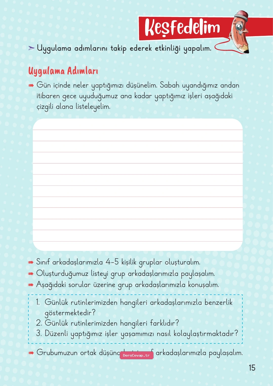 Sayfa 15 etkinliği