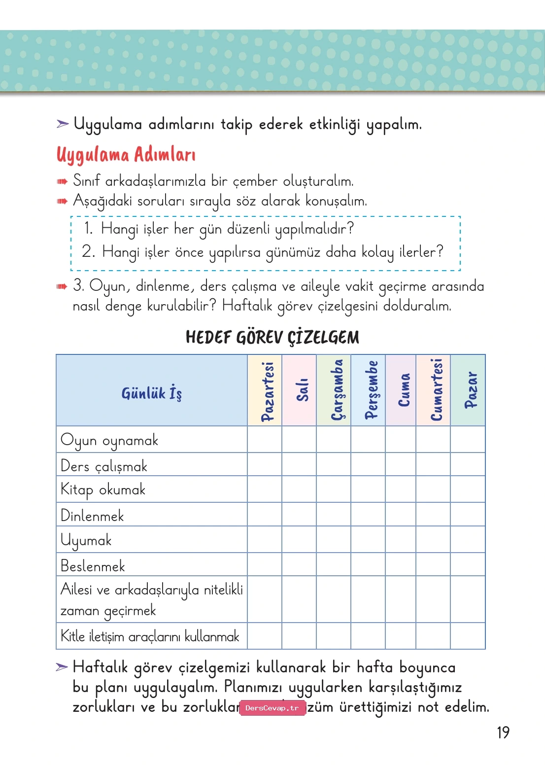Sayfa 19 etkinliği