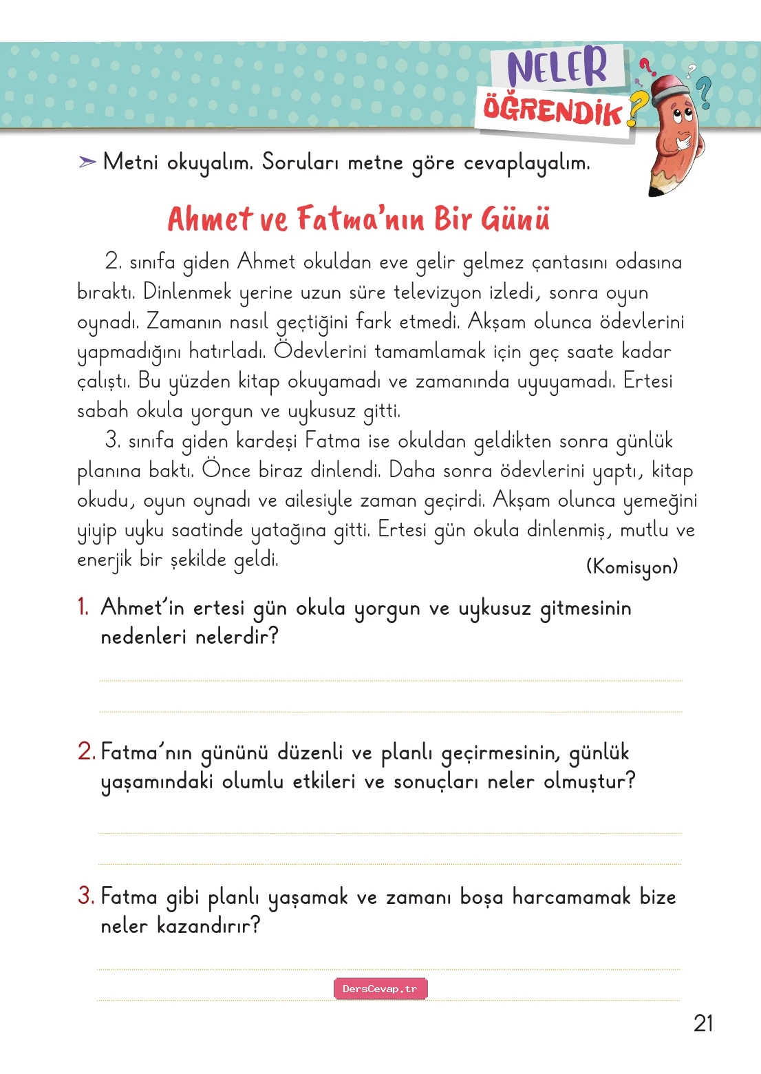 Sayfa 21 etkinliği